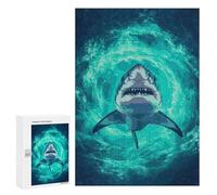 Adult Jigsaw Puzzles300 PCS Great White Shark in Ocean Depths Adult Puzzles Toy Wall Decor Difficult Challenge Unique Birthday And Xmas Gifts 300 PCS