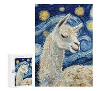 Adult Jigsaw Puzzles300 PCS Llama Sleeping Starry Night Puzzle for Adults Hands-on Game Perfect Decoration Christmas Birthday Gifts 300 PCS