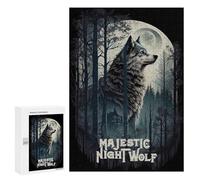 Adult Jigsaw Puzzles300 PCS Majestic Night Wolf V1 Adult Puzzles Toy Wall Decor Difficult Challenge Unique Birthday And Xmas Gifts 300 PCS