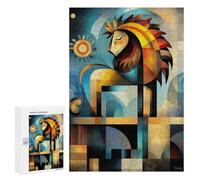 Adult Jigsaw Puzzles300 PCS Modern Cubism Lion Adult Puzzles Toy Wall Decor Difficult Challenge Unique Birthday And Xmas Gifts 300 PCS