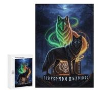 Adult Jigsaw Puzzles300 PCS Mystical Wolves in Enchanted Forest Adult Puzzles Toy Wall Decor Difficult Challenge Unique Birthday And Xmas Gifts 300 PCS