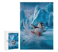 Adult Jigsaw Puzzles300 PCS Penguin Slipping on Ice Adult Puzzles Toy Wall Decor Difficult Challenge Unique Birthday And Xmas Gifts 300 PCS