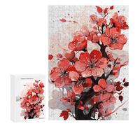 Adult Jigsaw Puzzles300 PCS Red Flower Adult Puzzles Toy Wall Decor Difficult Challenge Unique Birthday And Xmas Gifts 300 PCS