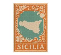 Adult Jigsaw Puzzles300 PCS Sicilia Map Art Jigsaws for Adults Brain Teaser Game Pattern Assembly Christmas Birthday Gifts 300 PCS