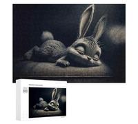 Adult Jigsaw Puzzles300 PCS Sleeping Bunny Illustration Puzzle for Adults Hands-on Game Perfect Decoration Christmas Birthday Gifts 300 PCS