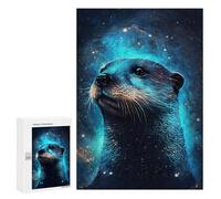 Adult Jigsaw Puzzles300 PCS Space Otter Celestial Majesty Adult Jigsaw Puzzles For Family Fun Fun Activities at Home Gifts for Friends And Family 300 PCS