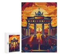 Adult Jigsaw Puzzles300 PCS Sunset at The Berlin Gate Adult Puzzles Toy Wall Decor Difficult Challenge Unique Birthday And Xmas Gifts 300 PCS