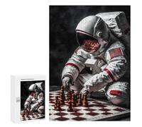 Adult Jigsaw Puzzles300 PCS US Astronaut Playing Chess Adult Puzzles Toy Wall Decor Difficult Challenge Unique Birthday And Xmas Gifts 300 PCS
