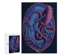 Adult Jigsaw Puzzles300 PCS Whale Vs Octopus Adult Puzzles Toy Wall Decor Difficult Challenge Unique Birthday And Xmas Gifts 300 PCS