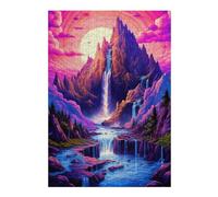 Adult Jigsaw Puzzles38x26cm/1000pcs Enchanted Waterfall Landscape -6 Jigsaws for Adults Relaxing Games Hand Speed Race Fun Activities at Home 38x26cm/1000pcs
