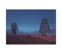 Adult Jigsaw Puzzles38x26cm/1000pcs Space Exploration Astronaut And Rocket on Mars Adult Jigsaw Puzzle Family Games Enhance Memory Unique Birthday And Xmas Gifts 38x26cm/1000pcs