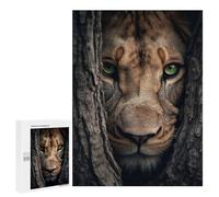Adult Jigsaw Puzzles500 PCS Beautiful Lioness Hiding Puzzle for Adults Hands-on Game Perfect Decoration Christmas Birthday Gifts 500 PCS