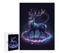 Adult Jigsaw Puzzles500 PCS Cosmic Deer Nebula Adult Puzzles Toy Wall Decor Difficult Challenge Unique Birthday And Xmas Gifts 500 PCS