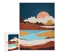 Adult Jigsaw Puzzles500 PCS Desert Moon Lake Adult Jigsaw Puzzles For Family Fun Fun Activities at Home Gifts for Friends And Family 500 PCS