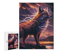 Adult Jigsaw Puzzles500 PCS Electric Fox Nature's Power Puzzle for Adults Hands-on Game Perfect Decoration Christmas Birthday Gifts 500 PCS