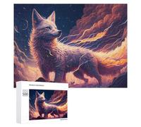 Adult Jigsaw Puzzles500 PCS Fox Spirit with Fire Wings Puzzle for Adults Hands-on Game Perfect Decoration Christmas Birthday Gifts 500 PCS