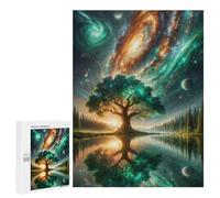 Adult Jigsaw Puzzles500 PCS Galactic Reflection Tree Adult Jigsaw Puzzles For Family Fun Fun Activities at Home Gifts for Friends And Family 500 PCS