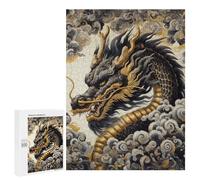 Adult Jigsaw Puzzles500 PCS Gold X Dragon Adult Puzzles Toy Wall Decor Difficult Challenge Unique Birthday And Xmas Gifts 500 PCS