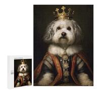 Adult Jigsaw Puzzles500 PCS Havanese The King Puzzle for Adults Hands-on Game Perfect Decoration Christmas Birthday Gifts 500 PCS