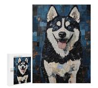 Adult Jigsaw Puzzles500 PCS Husky Mosaic Portrait Adult Puzzles Toy Wall Decor Difficult Challenge Unique Birthday And Xmas Gifts 500 PCS