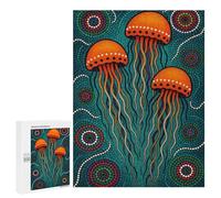 Adult Jigsaw Puzzles500 PCS Jellyfish Dot Painting Adult Puzzles Toy Wall Decor Difficult Challenge Unique Birthday And Xmas Gifts 500 PCS