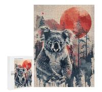 Adult Jigsaw Puzzles500 PCS Koala Red Sun Watercolor Puzzle for Adults Hands-on Game Perfect Decoration Christmas Birthday Gifts 500 PCS