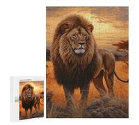 Adult Jigsaw Puzzles500 PCS Lion Watercolor Adult Puzzles Toy Wall Decor Difficult Challenge Unique Birthday And Xmas Gifts 500 PCS