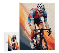 Adult Jigsaw Puzzles500 PCS Low Poly Cyclist Adult Puzzles Toy Wall Decor Difficult Challenge Unique Birthday And Xmas Gifts 500 PCS