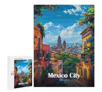 Adult Jigsaw Puzzles500 PCS Mexico City Skyline Adult Puzzles Toy Wall Decor Difficult Challenge Unique Birthday And Xmas Gifts 500 PCS
