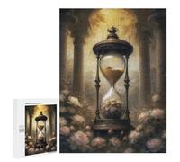 Adult Jigsaw Puzzles500 PCS Ornate Hourglass with Roses Adult Puzzles Toy Wall Decor Difficult Challenge Unique Birthday And Xmas Gifts 500 PCS