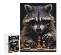 Adult Jigsaw Puzzles500 PCS Raccoon Chess Adult Puzzles Toy Wall Decor Difficult Challenge Unique Birthday And Xmas Gifts 500 PCS