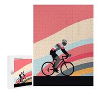 Adult Jigsaw Puzzles500 PCS Retro Minimalist Cyclist Adult Puzzles Toy Wall Decor Difficult Challenge Unique Birthday And Xmas Gifts 500 PCS