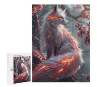 Adult Jigsaw Puzzles500 PCS Sakura Kitsune Fox Adult Puzzles Toy Wall Decor Difficult Challenge Unique Birthday And Xmas Gifts 500 PCS