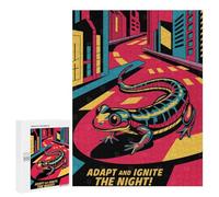 Adult Jigsaw Puzzles500 PCS Salamander in Cityscape Art Adult Puzzles Toy Wall Decor Difficult Challenge Unique Birthday And Xmas Gifts 500 PCS