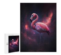Adult Jigsaw Puzzles500 PCS Space Flamingo Adult Puzzles Toy Wall Decor Difficult Challenge Unique Birthday And Xmas Gifts 500 PCS