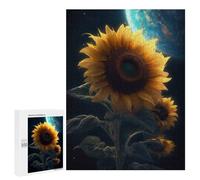 Adult Jigsaw Puzzles500 PCS Sunflower Earth Galaxy Puzzle for Adults Hands-on Game Perfect Decoration Christmas Birthday Gifts 500 PCS