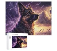 Adult Jigsaw Puzzles500 PCS Thunderstorm German Shepherd -1 Puzzle for Adults Hands-on Game Perfect Decoration Christmas Birthday Gifts 500 PCS