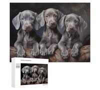 Adult Jigsaw Puzzles500 PCS Weimaraner Puppies Puzzle for Adults Hands-on Game Perfect Decoration Christmas Birthday Gifts 500 PCS