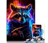 Adult Jigsaw Raccoon Adult Jigsaws 1000 Pieces Difficult,Toys Educational Games Stress Relieving Wishlist with Santa Claus (50x75cm)