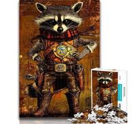 Adult Jigsaw Raccoon Warrior 1000 Pieces Jigsaw Puzzles for Adults And Teens,Classic Educational Games Beautiful Decoration 26x38cm
