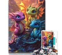 Adult Jigsaw Rainbow Dragon Baby Adult Jigsaws 1000 Pieces Difficult,Toys Educational Games Stress Relieving Wishlist with Santa Claus 26x38cm