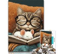 Adult Jigsaw Reading Cat Adult Jigsaws 1000 Pieces Difficult,Toys Educational Games Stress Relieving Wishlist with Santa Claus 50x75cm