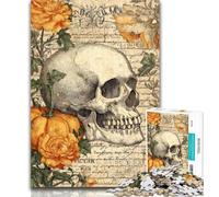 Adult Jigsaw Retro Skull 1000 Pieces Jigsaw Puzzle For Adults Teens,for Age 14+ Impossible Game Best Gift for Adults And Teenagers 26x38cm