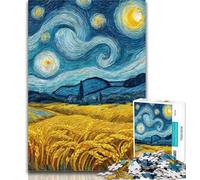 Adult Jigsaw Rice Fields Under The Night Sky 1000 Pieces Jigsaw Puzzle for Adults& Teens,Toys Educational Games Stress Relieving Unique Home Decor And Gifts 50x75cm
