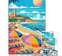 Adult Jigsaw Rimini Beach Scene 1000 Piece Jigsaw Puzzles for Teenagers Gifts,Educational Game Challenge Toy for Women And Men 75x50cm