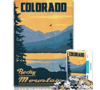 Adult Jigsaw Rocky Mountain Colorado 1000 Piece Jigsaw Puzzles for Teenagers Gifts,Educational Game Challenge Toy for Women And Men 26x38cm