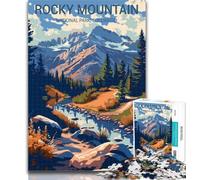 Adult Jigsaw Rocky Mountain National Park Jigsaws 1000 Pieces for Adults,with Fully Interlocking Randomly Shaped Pieces for And 14 Years Old 75x50cm