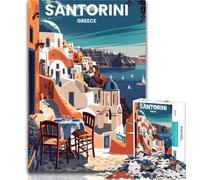 Adult Jigsaw Santorini Greece 1000 Piece Jigsaw Puzzles for Teenagers Gifts,Educational Game Challenge Toy for Women And Men 75x50cm