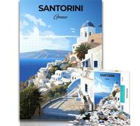 Adult Jigsaw Santorini Greece Travel 1000 Piece Jigsaw Puzzles for Teenagers Gifts,Educational Game Challenge Toy for Women And Men 75x50cm