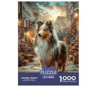 Adult Jigsaw Shetland Sheepdog 1000 Large Dog Puzzle - Kid-Safe Edge Decoration for Kids’ Room | 38x26cm/1000pcs